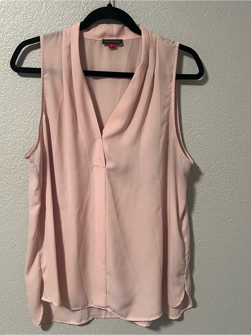 Vince Camuto Light Pink Sleeveless V-Neck Blouse